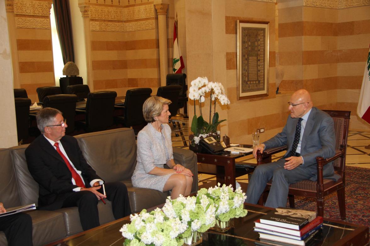 Foreign Minister Julie Bishop meets with Prime Minister of Lebanon Tammam Salam 