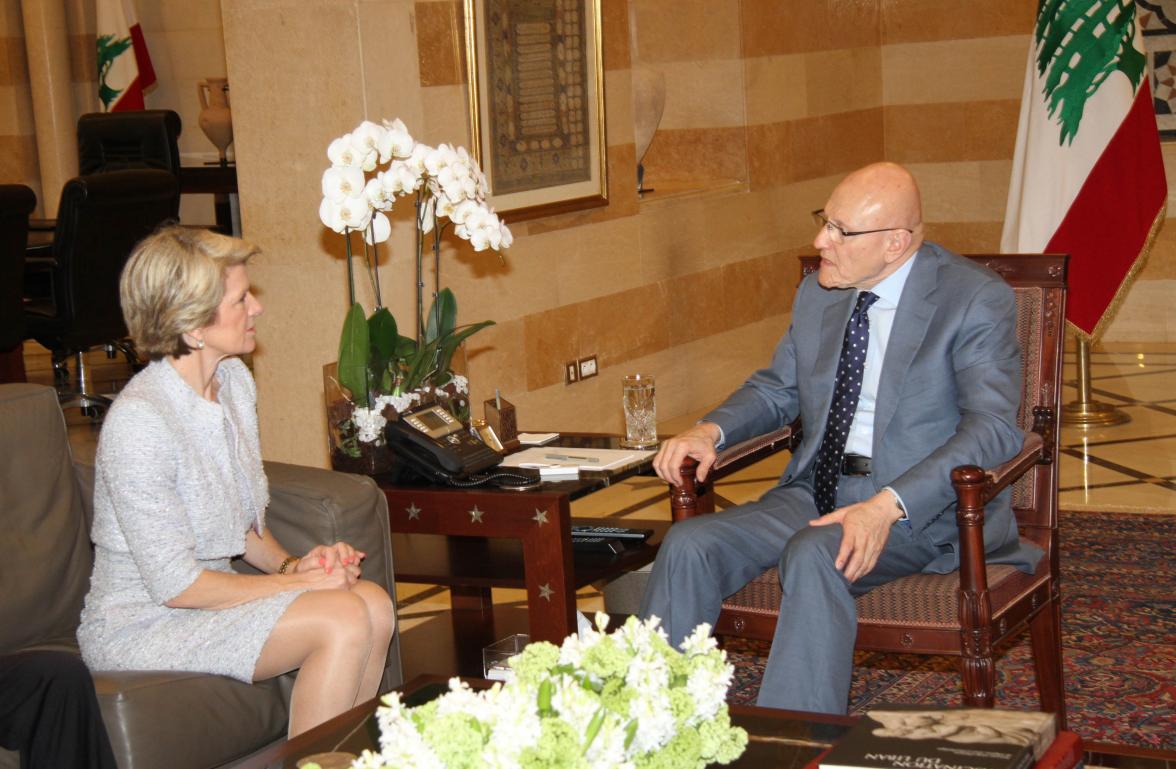 Foreign Minister Julie Bishop meets with Prime Minister of Lebanon Tammam Salam 