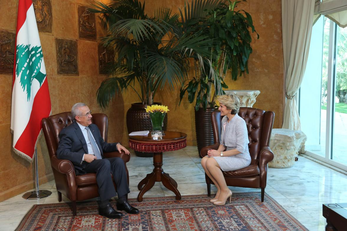 Foreign Minister Julie Bishop meets with the President of the Republic of Lebanon Michel Sleiman