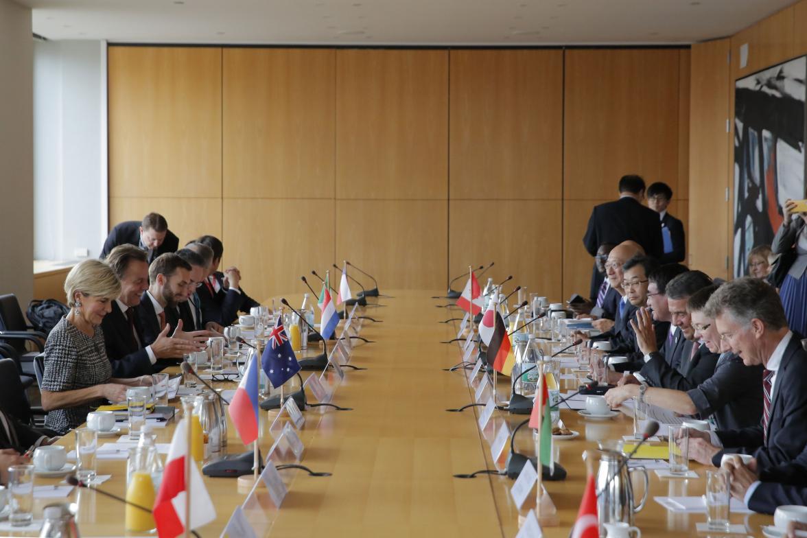 Foreign Minister Julie Bishop attends a meeting of the Non-Proliferation and Disarmament Initiative in New York on 21 September 2017.