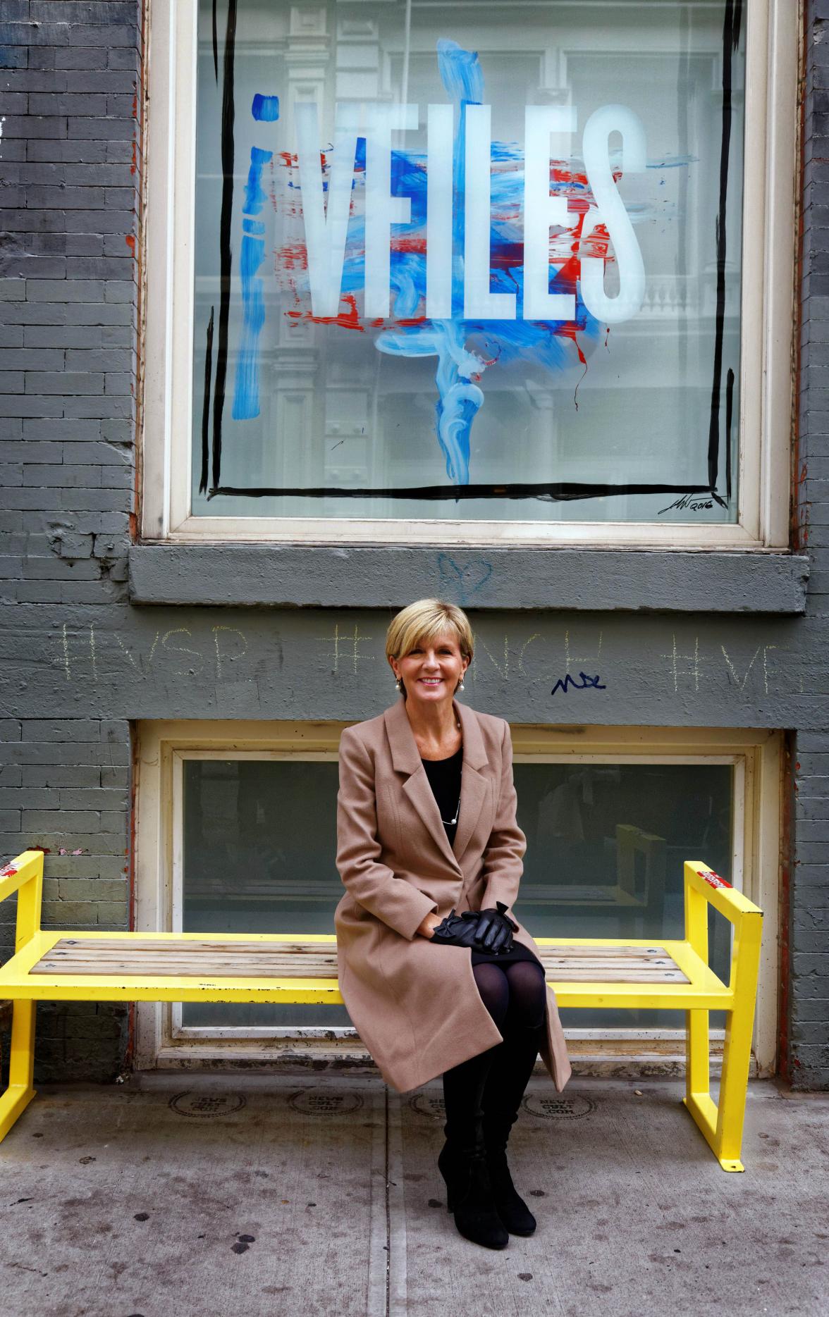 Foreign Minister Julie Bishop attends an Australian Fashion Foundation meeting in New York City, January 22, 2016. Photo by Trevor Collens/DFAT