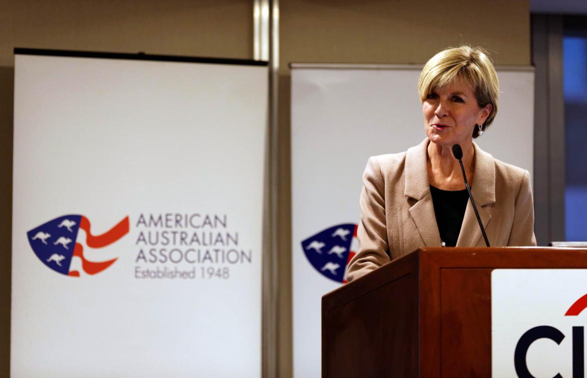 Foreign Minister Julie Bishop speaks at a G'Day USA/ America-Australian Association lunch in New York City, January 22, 2016. Photo by Trevor Collens/DFAT