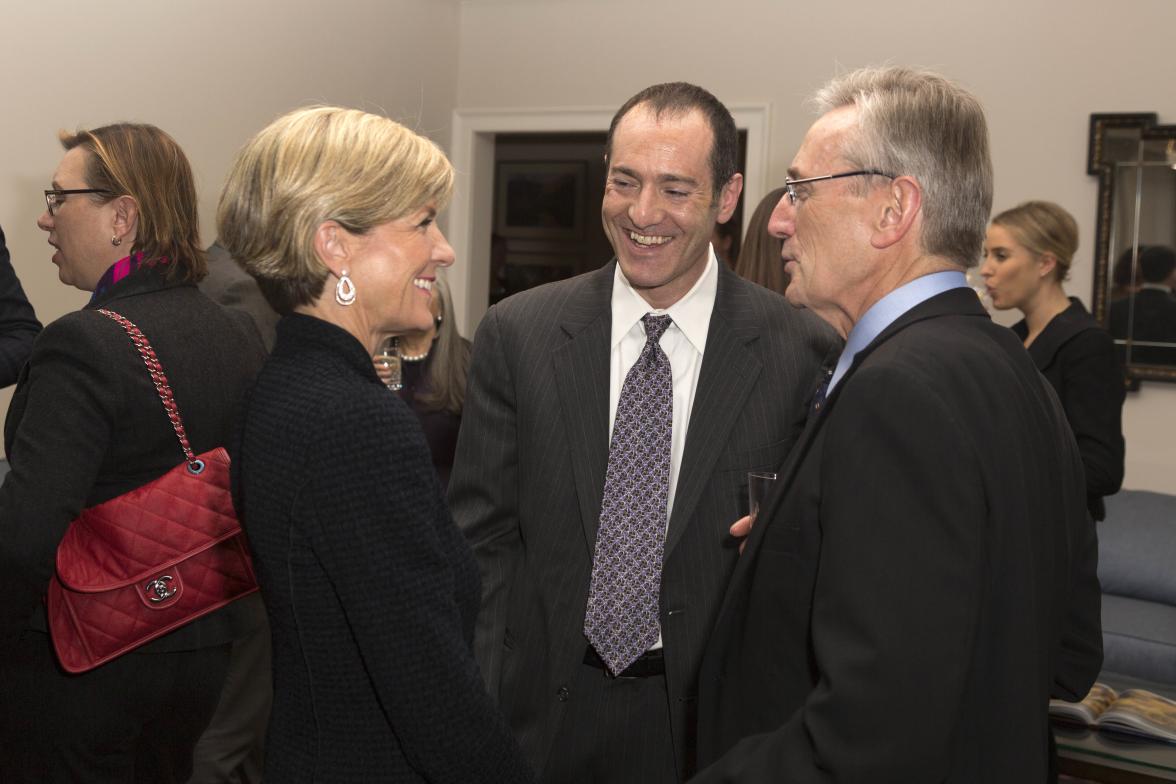 New York. January 22, 2015. Foreign Minister Julie Bishop attends a reception with the  Australian and US business and arts community at the Consul-General’s Residence.  photo by Trevor Collens.