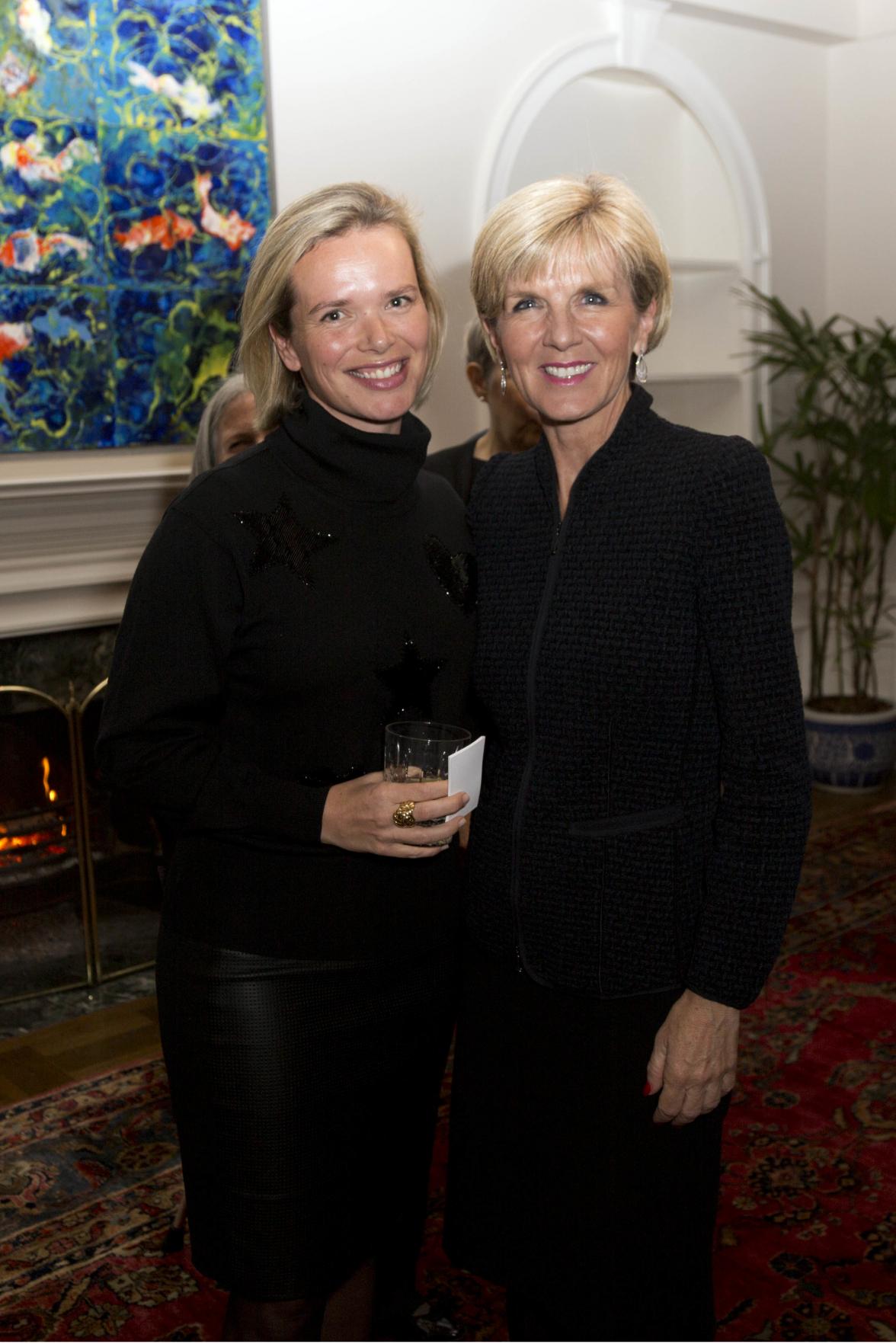 New York. January 22, 2015. Foreign Minister Julie Bishop attends a reception with the  Australian and US business and arts community at the Consul-General’s Residence.  photo by Trevor Collens.