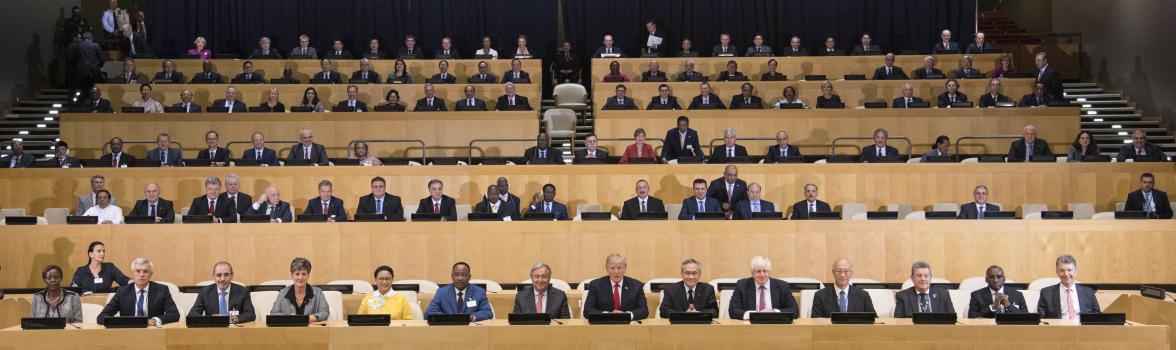 Foreign Minister Julie Bishop joins United Nations Secretary-General, António Guterres, President of the United States, Donald Trump, and other world leaders at the Ceremony on Reform of the UN at UN Headquarters in New York on 18 September, 2017