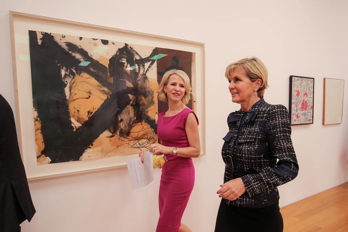 Foreign Minister Julie Bishop joins Liechtenstein’s Foreign Minister Aurelia Frick for a tour of Liechtenstein’s National Art Gallery following bilateral discussions in Vaduz, Liechtenstein 13 July 2017.