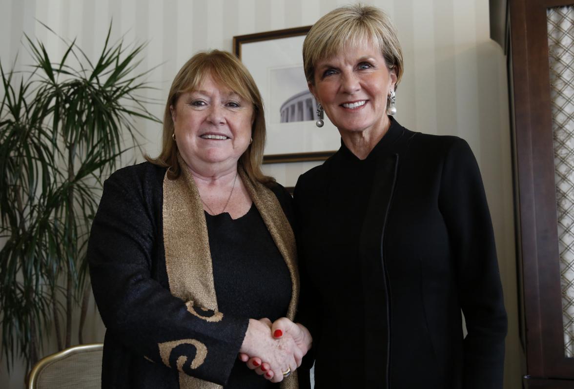 Foreign Minister Julie Bishop meets with Susana Malcorra, Minister of Foreign Affairs, Argentina in Washington DC ahead of the Nuclear Security Summit. 31 March 2016. Photo: Yuri Gripas