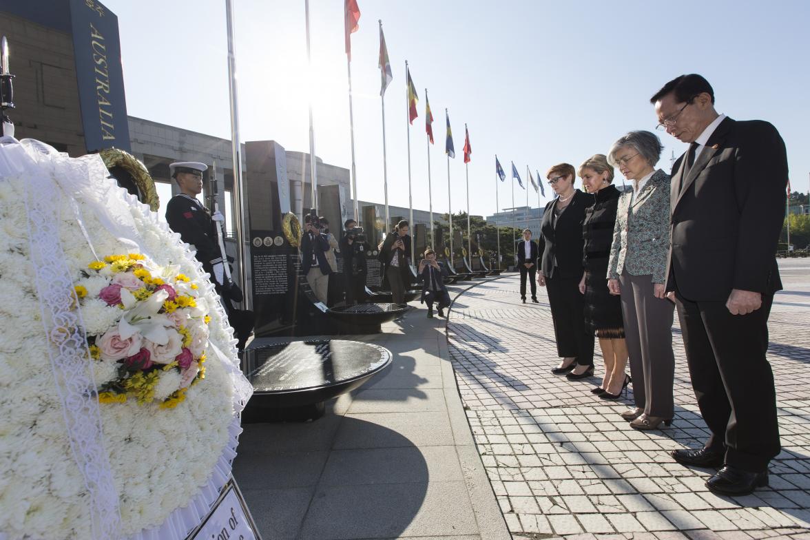 Defence Minister Marise Payne, Foreign Minister Julie Bishop, ROK Foreign Minister, Kang Kyung-wha,