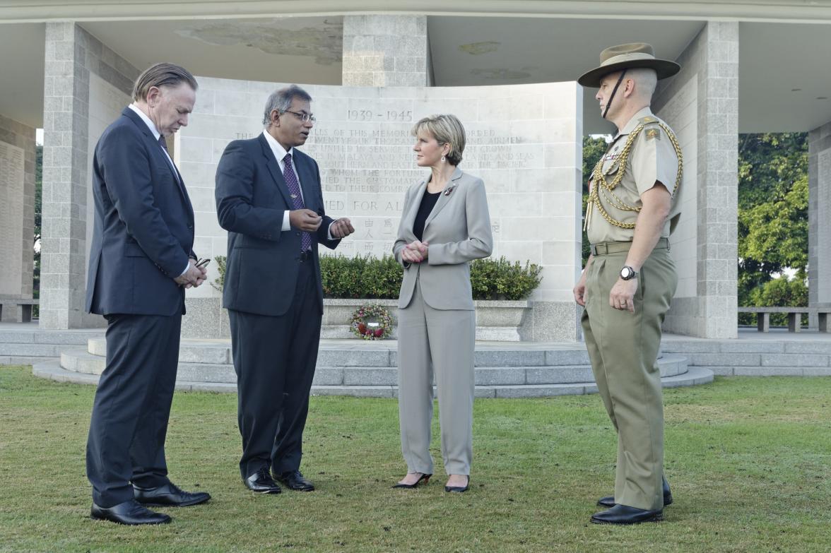 Foreign Minister at Kranji War Memorial Singapore.