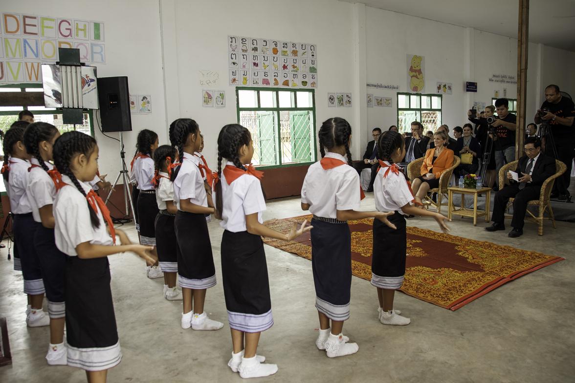 Foreign Minister Julie Bishop with H.E. Dr. Phankham Viphavanh, Lao minister of Education and Sports at the joint launch of  the new Australian basic education program. Photo: Bart Verweij 