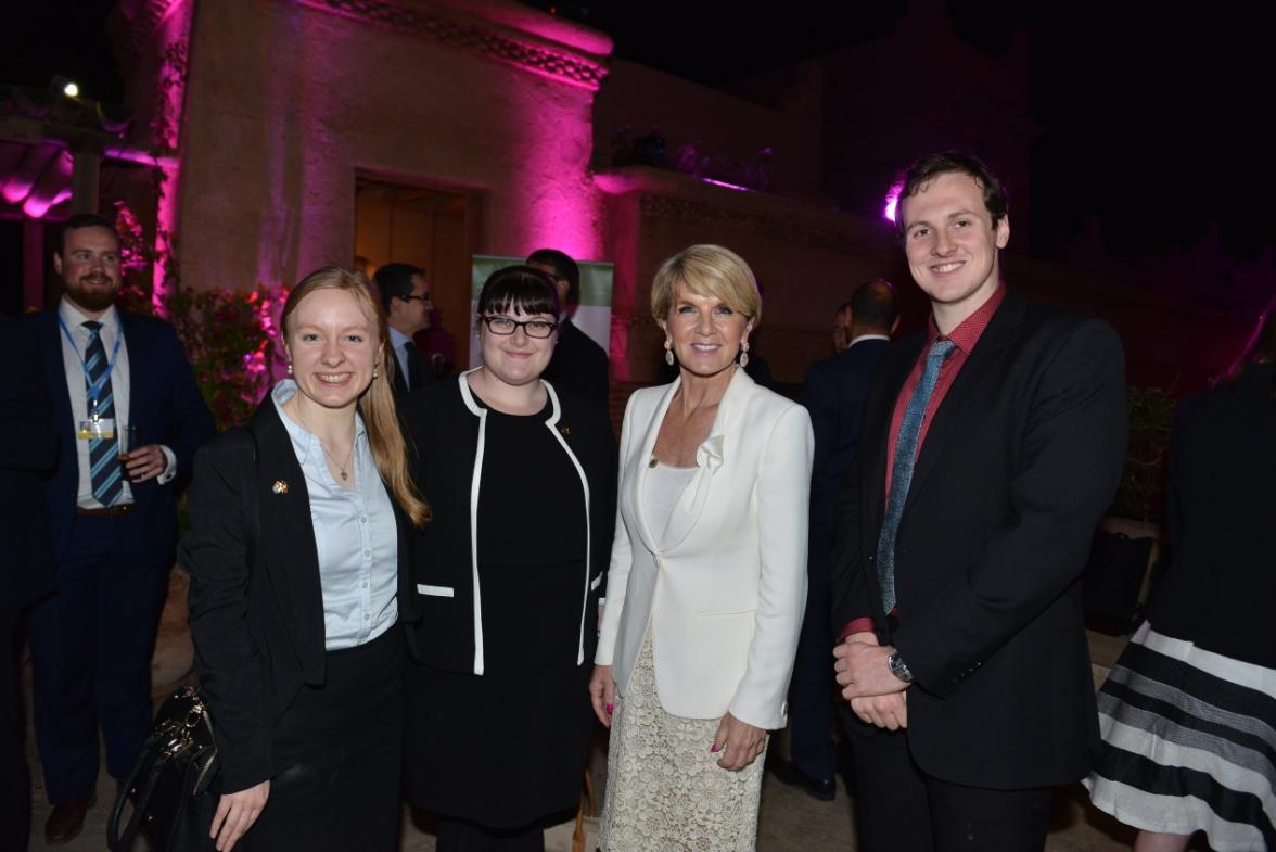 Minister Bishop and guests at the Australian stakeholders event hosted by the Carbon Markets Institute during COP22 in Marrakech on 15 November 2016. Credit: DFAT/Khalid Maltoufi.