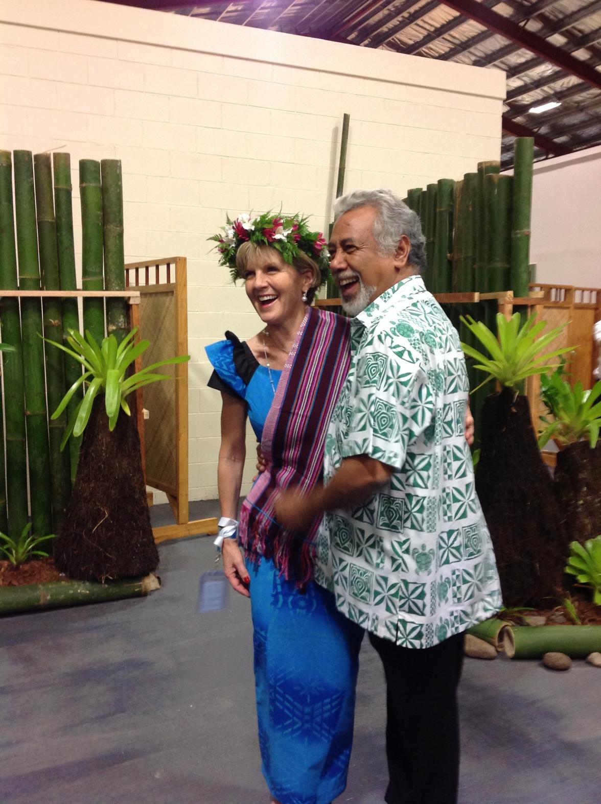 Foreign Minister Julie Bishop and East Timor Prime Minister Xanana Gusmao at the opening of the SIDS 2014 Conference. 