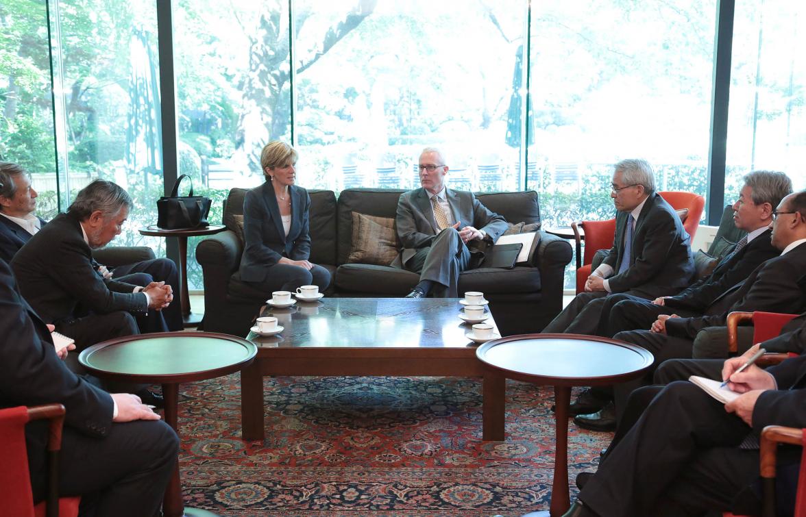 The Hon Julie Bishop MP, Minister for Foreign Affairs discusses international affairs with a range of senior Japanese commentators.