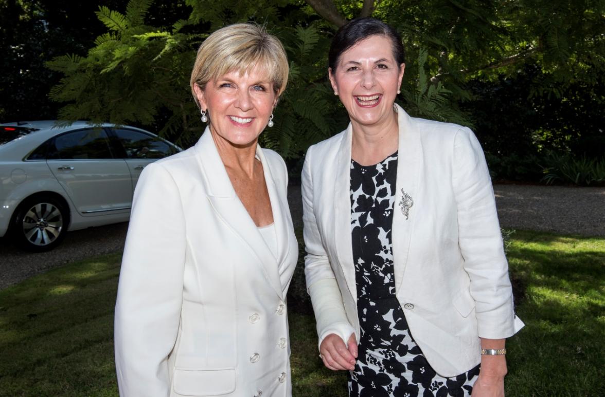 Foreign Minister Bishop and Senator Fierravanti-Wells at the launch of the Asia Sports Partnership Program