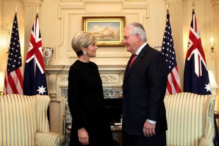 Foreign Minister Julie Bishop meets with US Secretary of State Rex Tillerson at the Department of State, Washington DC on 22 February 2017. Photo credit : Yuri Gripas