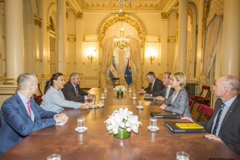 Foreign Minister Julie Bishop and Ambassador Noel CampbeLl meet with Argentine Vice President Gabriela Michetti and International Relations Director Jose Ignacio Ortiz Amaya, 26 June 2017