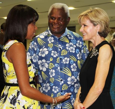 Minister Bishop at the official launch of the New Colombo Plan and alumni reception at the Australian High Commission in Port Moresby.