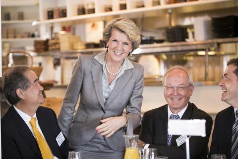 Foreign Minister Julie Bishop with the Ambassador for Singapore, Ambassador for Denmark and Ambassador for Poland in her electorate of Curtin