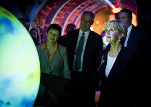 G’Day USA Gala (1)Foreign Minister Julie Bishop tours Northrop Grumman Space Park in Los Angeles, including the Northrop Grumman iNGenuity showcase on January 29.