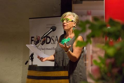 Maggie Beer speaks at SA produce showcase.