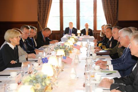 Foreign Minister Julie Bishop opens AUSMIN at Government House in Sydney on 5 June 2017.