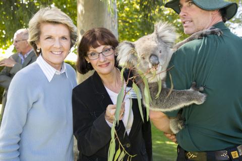 Foreign Minister Julie Bishop and Bulgarian Ambassador Emilia Stefanova-Veleva.