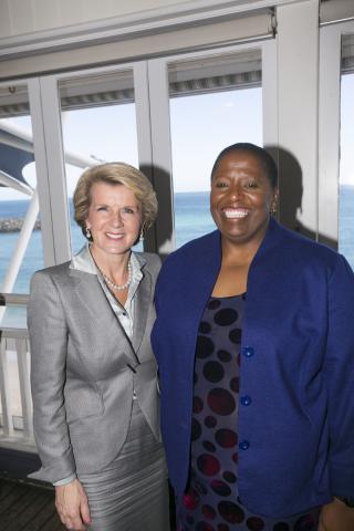 Foreign Minister Julie Bishop with South Africa High Commissioner HE Koleka Anita Mqulwana