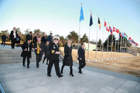 Foreign Minister Julie Bishop visiting the United Nations Memorial Cemetery in Korea.