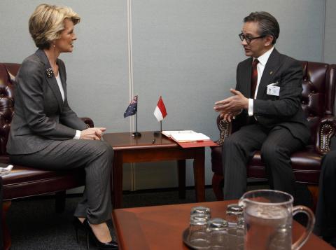 Australian Minister for Foreign Affairs meets with Minister for Foreign Affairs of Indonesia, Dr Marty Natalegawa.