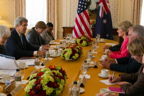 Foreign Minister Julie Bishop meets with United States Secretary of State John Kerry in New York.