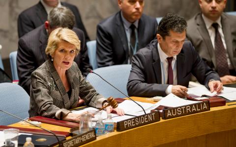 Foreign Minister Julie Bishop chairs the UN Security Council during Australia’s presidency. 26 September 2013