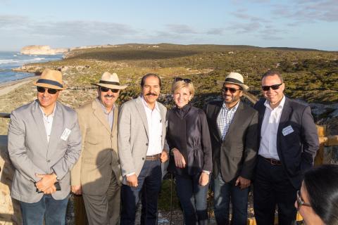 Foreign Minister Julie Bishop with Heads of Mission from Libya, Morocco, Kuwait, Qatar and Egypt at Kangaroo Island.