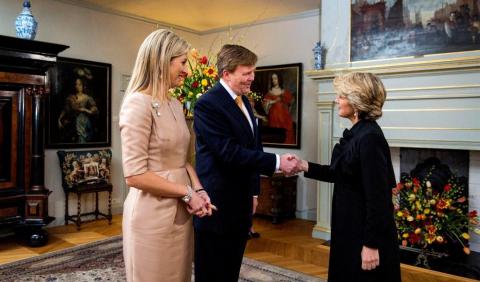 Hon Julie Bishop received by HM King Willem-Alexander and Queen Maxima at Palace Huis ten Bosch, The Hague, 24 March 2014