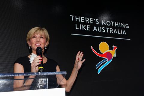 Foreign Minister Julie Bishop attends the Tourism Australia coastal and aquatic campaign launch in New York City.   Photo by Trevor Collens/DFAT