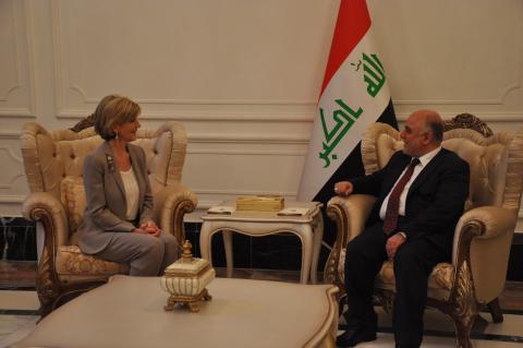 Foreign Minister Bishop and HE Dr Haider Al-Abadi, PM Iraq at Government Palace, Baghdad.