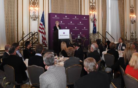 Foreign Minister Julie Bishop speaking at the Asia Foundation lunch in San Francisco on 9 October 2015.