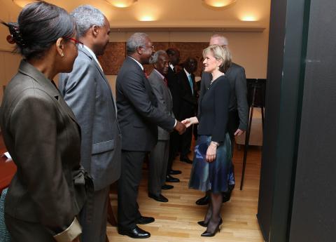 Foreign Minister Julie Bishop meeting non-resident Ambassadors to Australia during her visit to Tokyo.