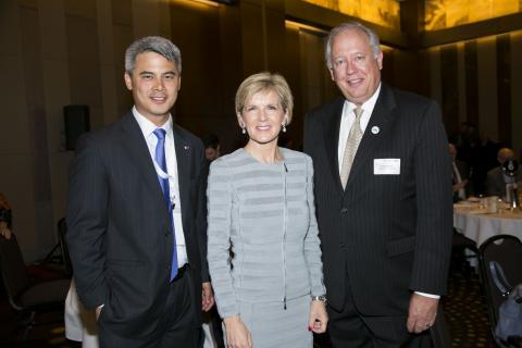 Foreign Minister Julie Bishop with US Head of Delegation Ambassador Tom Shannon (right).