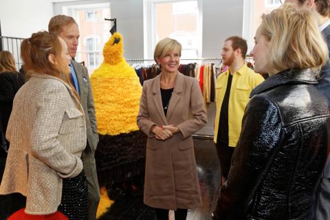 Foreign Minister Julie Bishop attends an Australian Fashion Foundation meeting in New York City, January 22, 2016. Photo by Trevor Collens/DFAT