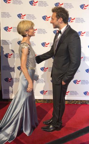 Australian Foreign Minister Julie Bishop with Olympic champion Ian Thorpe at the Australian American Association (AAA) Australia Day Black Tie Gala. photo by Trevor Collens. New York, January 23, 2015. 