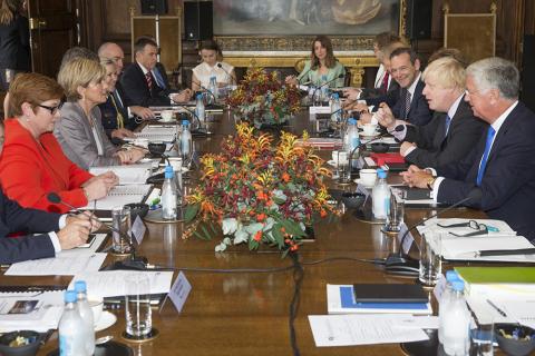 Australian and UK Foreign and Defence Ministers and officials meet in London for the annual ministerial meeting, AUKMIN, September 2016. Photo credit: Jim Ross