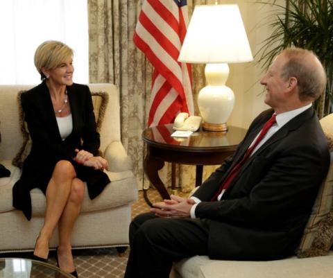 Foreign Minister Julie Bishop meets with Dr Richard Haas, President, Council on Foreign Relations in Washington on DC 21 February 2017. Photo credit : Yuri Gripas