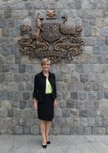 13 April 2015, New Delhi, India; The Hon. Julie Bishop, Australian Minister for Foreign Affairs meeting with staff from the Australian High Commission in New Delhi during her visit to India to promote trade and investment opportunities for Australia.