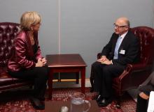 Foreign Minister Julie Bishop meets with HE Hector Marcos Timerman, Minister of Foreign Affairs and Worship of the Argentine Republic, at the United Nations in New York, on 22 September 2014. (Trevor Collens/DFAT).