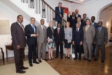 Foreign Minister Julie Bishop with Professor Junheon Lee, Chungnam National University, and Professor Jung Soo Seo, Keimyung University, at the launch of the New Colombo Plan Internship and Mentorship Network in the Republic of Korea.