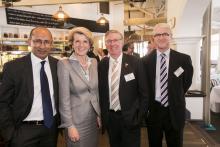 Foreign Minister Julie Bishop with Secretary of DFAT Mr Peter Varghese AO, UWA Professor Peter Quinn and Director of DFAT's Perth office, Mike Wood.