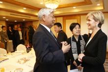 Foreign Minister Julie Bishop meets with Mr Gen Nakatani, Member of the House of Representatives in Tokyo on 20 April 2017. Photo Credit: DFAT/Ken Shimizu