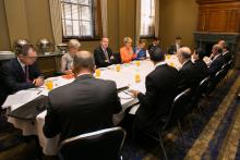 Foreign Minister Julie Bishop chairs a meeting with the Australian Business Roundtable on Disaster Resilience and Safer Communities and MIKTA Ministers in Sydney focused on industry engagement on disaster risk reduction. 25 November 2016.