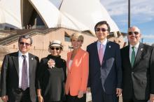 Australia’s Foreign Minister Julie Bishop (centre) with her MIKTA counterparts, Mr Ahmet Yildiz, Turkey, Ms Retno Marsudi, Indonesia, Mr Yun Byung-se, Republic of Korea, Mr Carlos de Icaza, Mexico. Sydney Opera House, 25 November 2016.