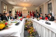 Foreign Minister Julie Bishop delivers opening remarks at the 8th MIKTA Ministerial Meeting, the Gunners’ Barracks, Mossman. 25 November 2016.